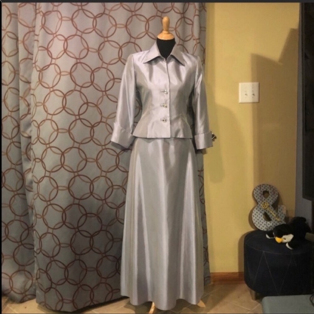 JS Collections Lavender / Silver Formal Skirt Set
